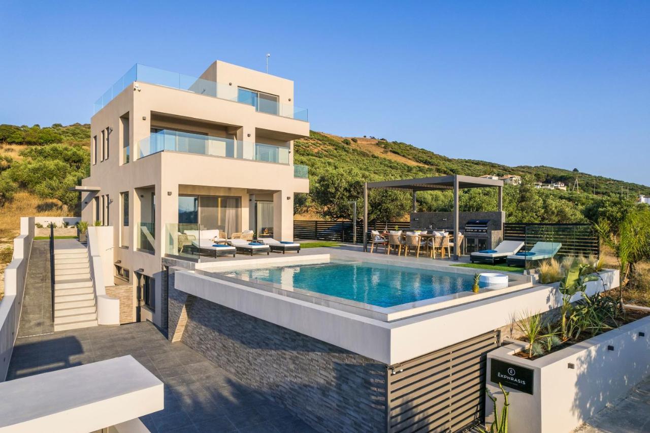 Villa Ekphrasis With Sea View And Jacuzzi Ravdhoúkha Extérieur photo