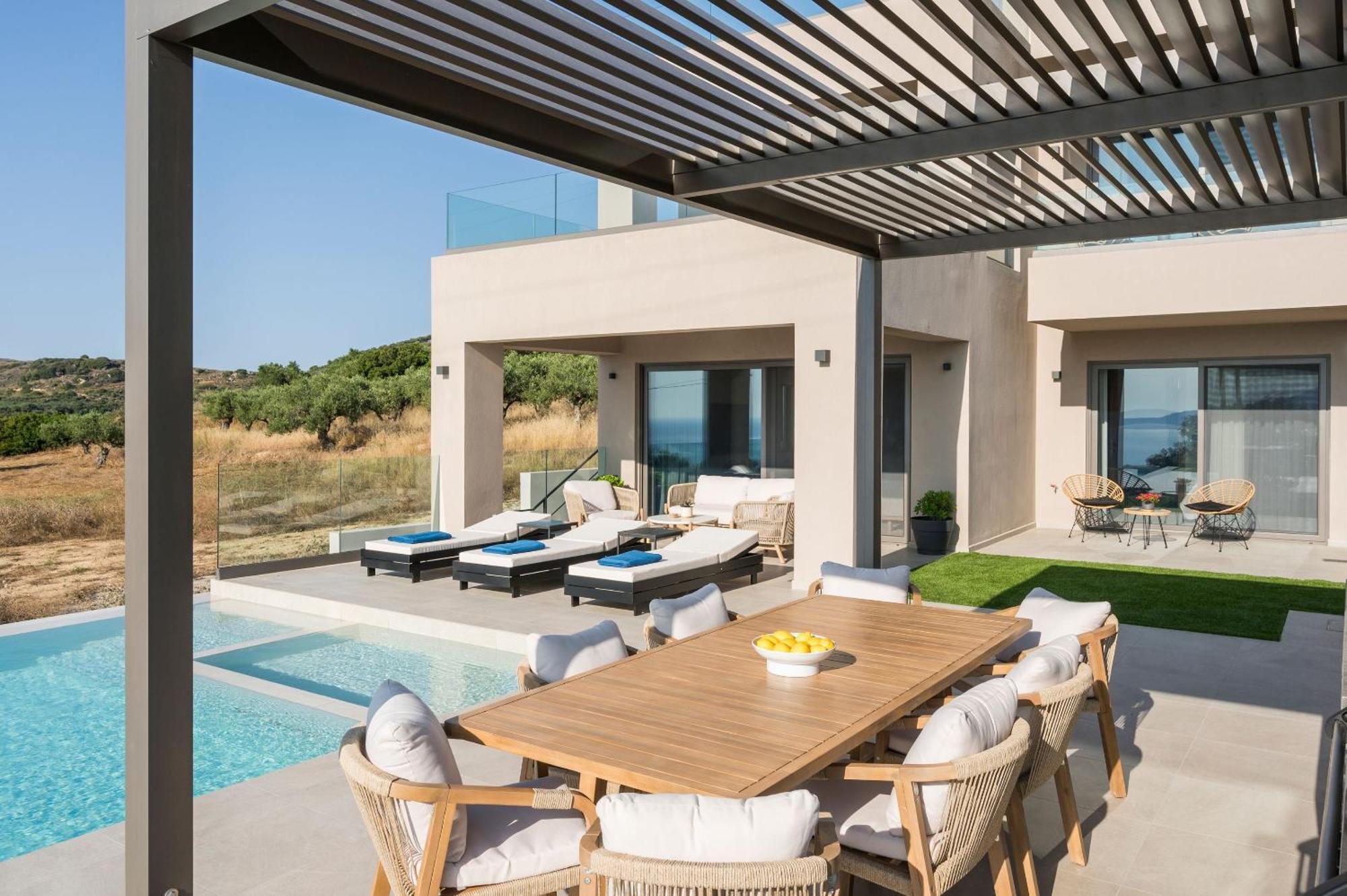 Villa Ekphrasis With Sea View And Jacuzzi Ravdhoúkha Extérieur photo